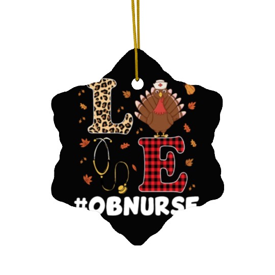 OB Nurse Thanksgiving Costume Ceramic Ornaments