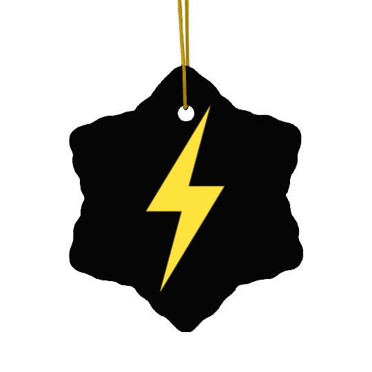 LIGHTNING BOLT ICON yellow Ceramic Ornaments