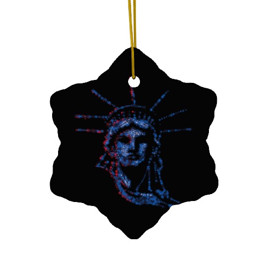 Statue Of Liberty 4th Of July American US Flag Ceramic Ornaments