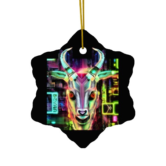 Neon Baphomet Ceramic Ornaments