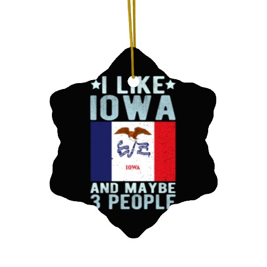 Iowa Flag US State Ceramic Ornaments