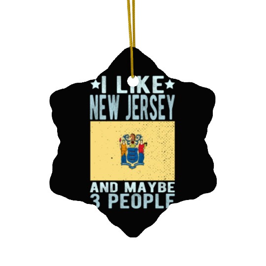 New Jersey Flag US State Ceramic Ornaments