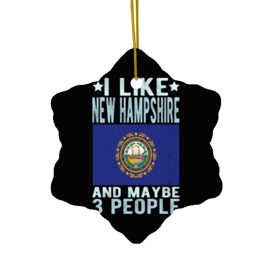 New Hampshire Flag US State Ceramic Ornaments