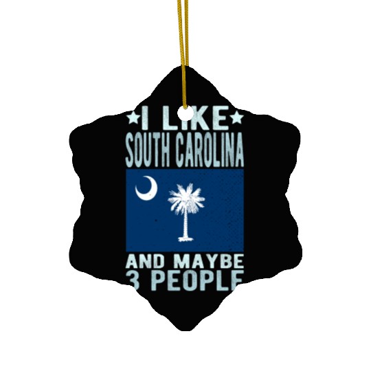 South Carolina Flag US State Ceramic Ornaments