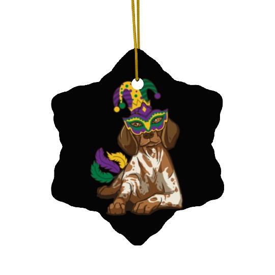 Doggy Mardi Gras Jester Mask Costume Cute Animal Ceramic Ornaments