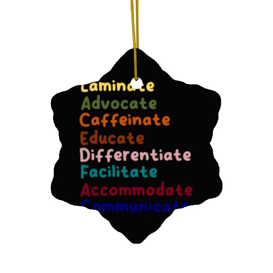 Sped Teacher Caffeinate Advocate Laminate Educate Ceramic Ornaments