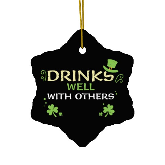 Drinks Well With Others Ceramic Ornaments