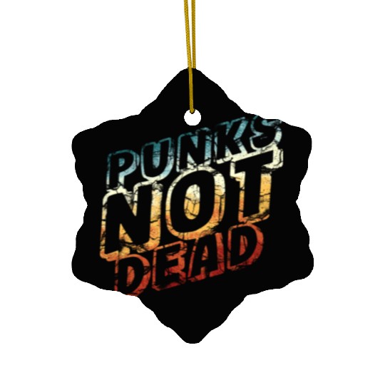 punks not dead - retro punk rock Ceramic Ornaments