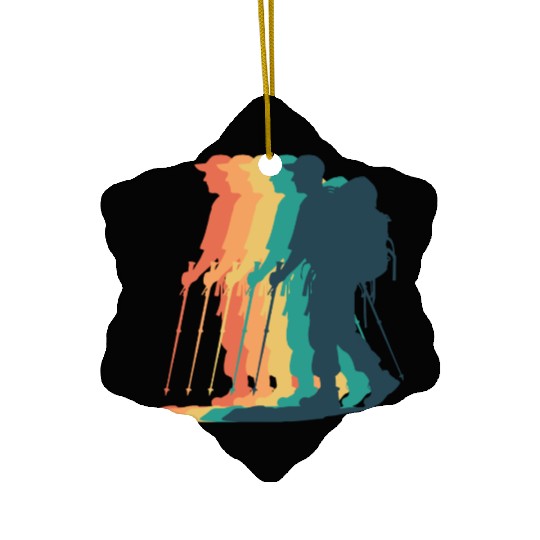 Hiking Male Hiker Colorful Ceramic Ornaments