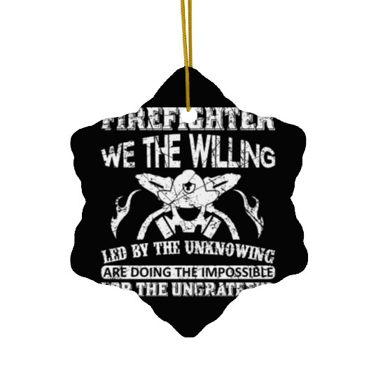 Firefighter Doing The Impossible Ceramic Ornaments