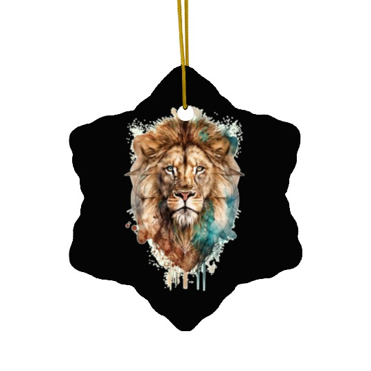 Lion watercolor king animal africa kids wildlife Ceramic Ornaments