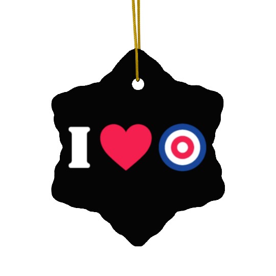 I Love Curling Ceramic Ornaments