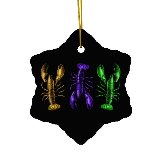 Lobster Mardi Gras Ceramic Ornaments