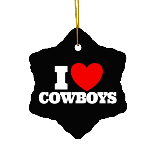 I Love Cowboys Red Heart Cowboy Lovers Cowboys Ceramic Ornaments