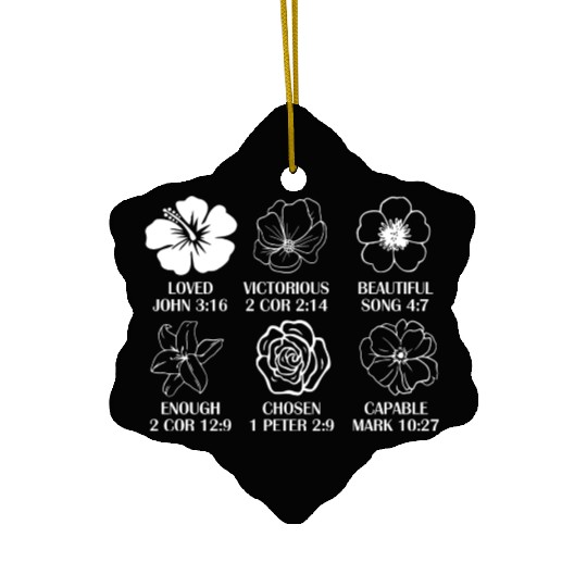 Loved John 3:16 Victorious 2 Cor 2:14 Ceramic Ornaments