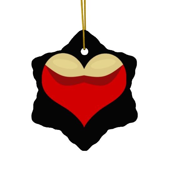 Boobies love heart Ceramic Ornaments