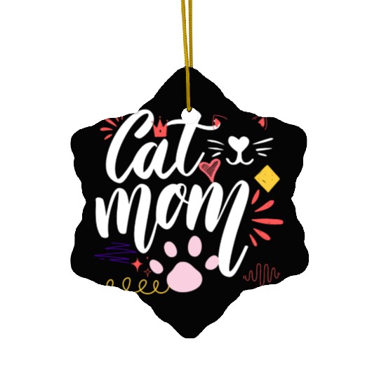 lover Cat mom, Best Cat Mom, Cats Mommy Ceramic Ornaments