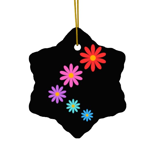 falling multi colored flowers Ceramic Ornaments
