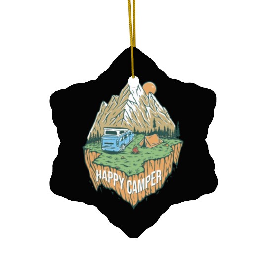 Happy Camper Explore The Nature Ceramic Ornaments