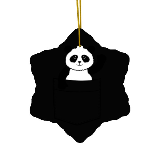 Travel Chest Bag Panda Bear Waving Friendly Ceramic Ornaments