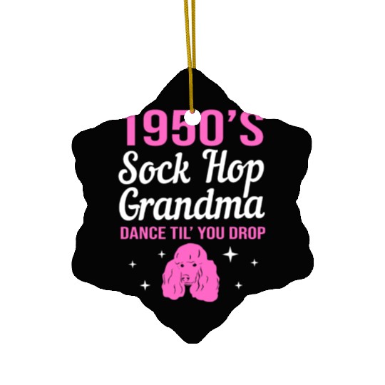 Retro Dance 1950s Sock Hop Dancing Grandma Ceramic Ornaments