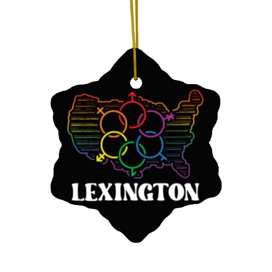 Lexington Pride Month Pride Flag LGBT Community LG Ceramic Ornaments