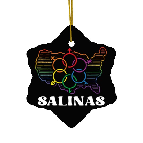 Salinas Pride Month Pride Flag LGBT Community LGBT Ceramic Ornaments