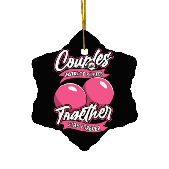 Pilates Instructor Teacher Couple Ceramic Ornaments