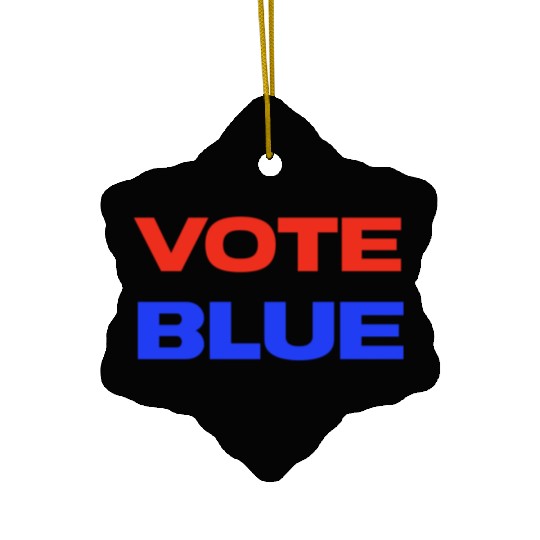 Vote Blue Democratic Party Liberal Voting Ceramic Ornaments