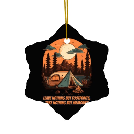 camping saying hiking saying outdoor nature Ceramic Ornaments