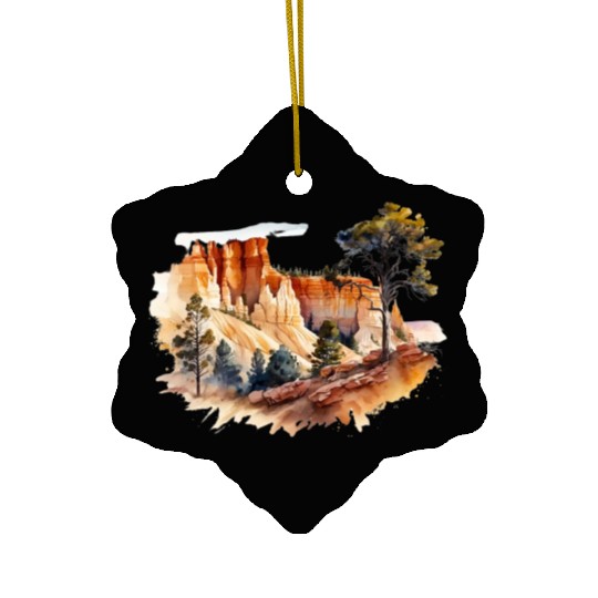 Bryce Canyon Watercolor Wonderland Ceramic Ornaments