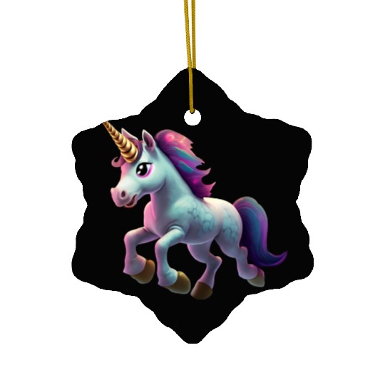 magic unicorn cartoon horse pony Ceramic Ornaments