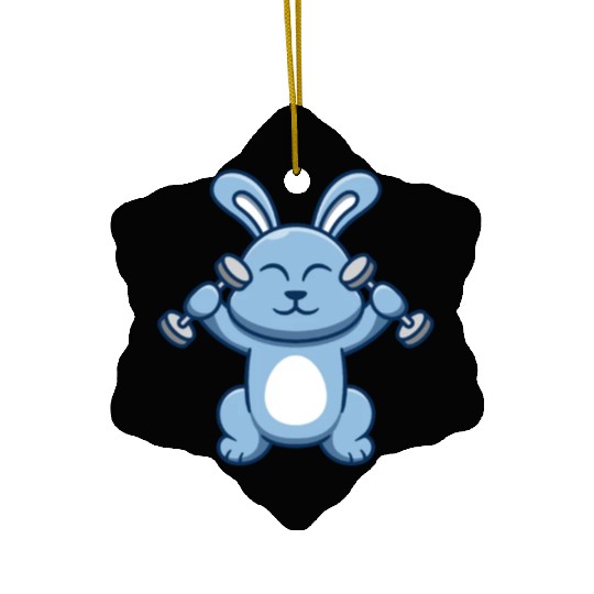 BUNNY TRAINING GYM Ceramic Ornaments
