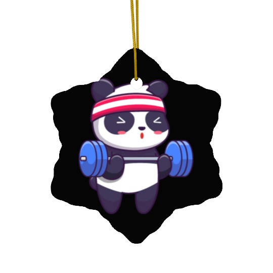 TEDDY BEAR TRAINING GYM Ceramic Ornaments