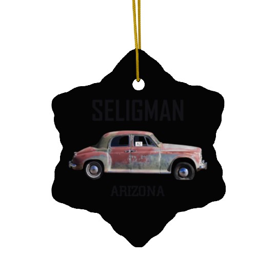 Old car city of Seligman in Arizonna, US Route 66 Ceramic Ornaments