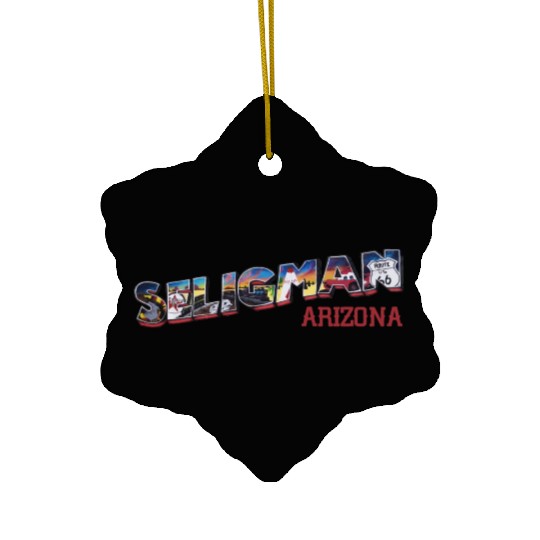 City of Seligman in Arizonna, US Route 66 Ceramic Ornaments