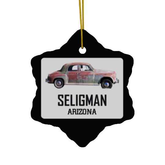 Old car city of Seligman in Arizonna, US Route 66 Ceramic Ornaments