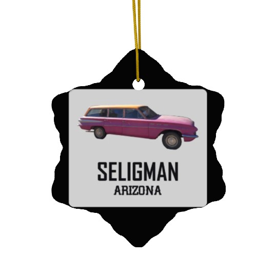 Old car city of Seligman in Arizonna, US Route 66 Ceramic Ornaments