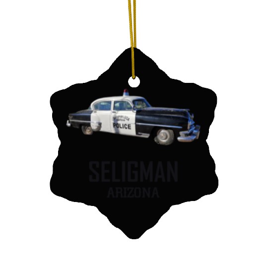 Old car city of Seligman in Arizonna, US Route 66 Ceramic Ornaments