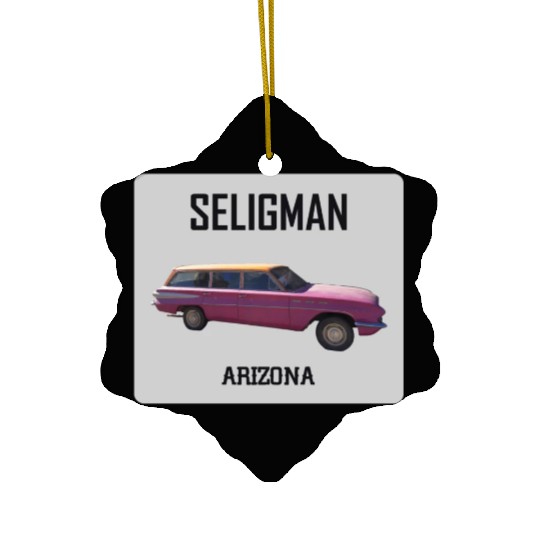 Old car city of Seligman in Arizonna, US Route 66 Ceramic Ornaments