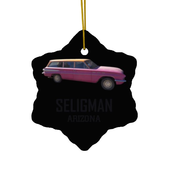 Old car city of Seligman in Arizonna, US Route 66 Ceramic Ornaments