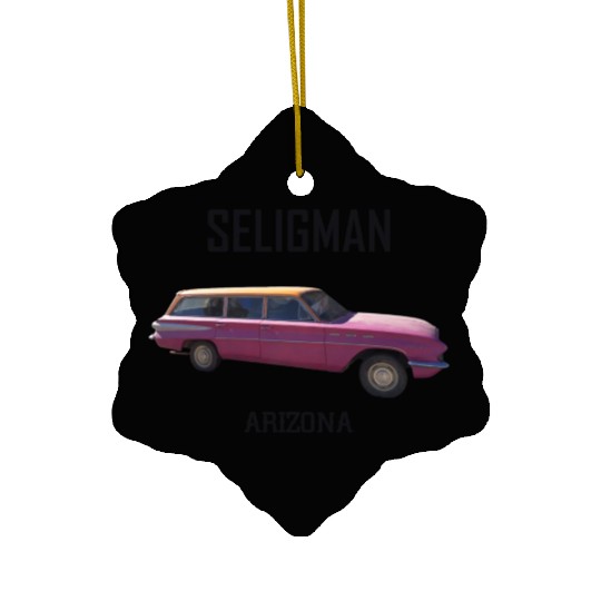 Old car city of Seligman in Arizonna, US Route 66 Ceramic Ornaments