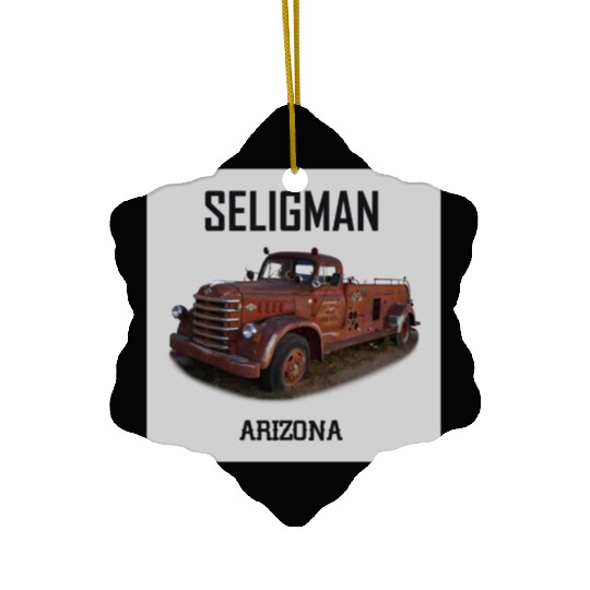 Old car city of Seligman in Arizonna, US Route 66 Ceramic Ornaments