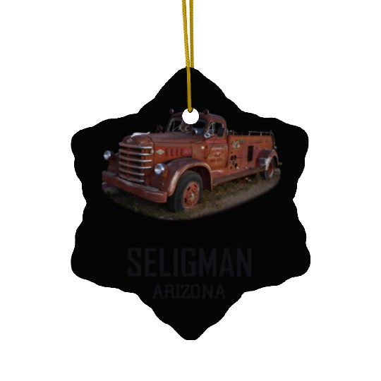 Old car city of Seligman in Arizonna, US Route 66 Ceramic Ornaments