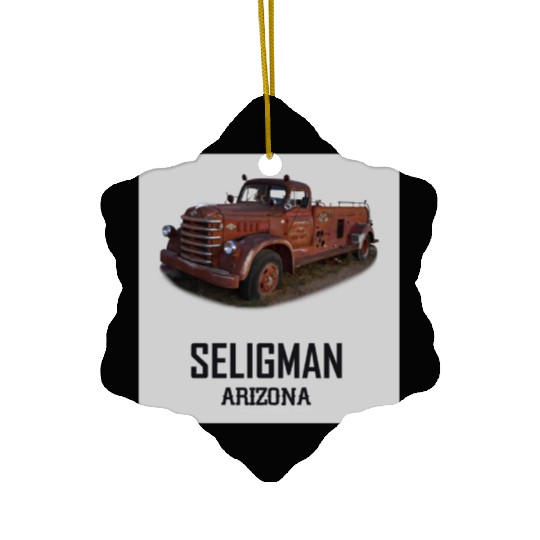 Old car city of Seligman in Arizonna, US Route 66 Ceramic Ornaments
