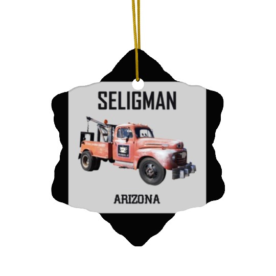 Old car city of Seligman in Arizonna, US Route 66 Ceramic Ornaments
