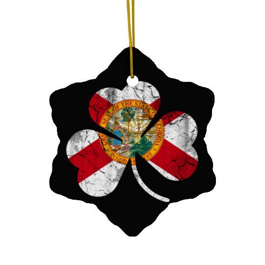 Florida Flag shamrock Irish st Patrick s Day Ceramic Ornaments