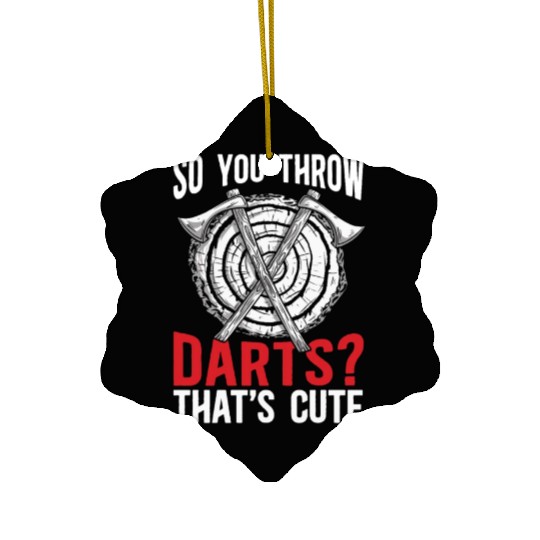 Axe Throwing So You Throw Darts Bullseye Chopping Ceramic Ornaments