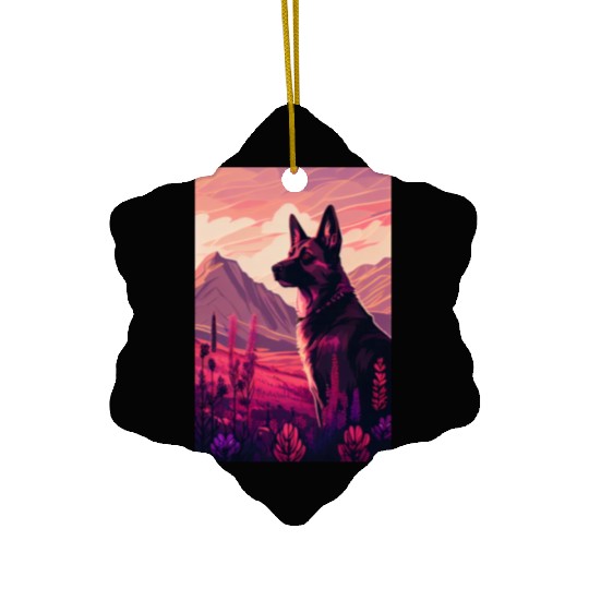 Belgian Malinois Nature Ceramic Ornaments