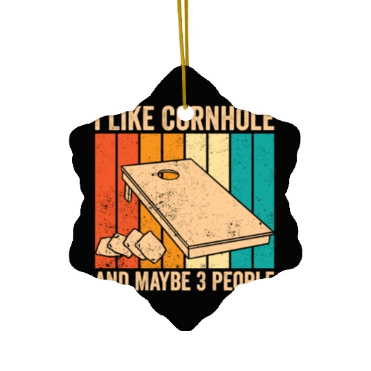 Funny Cornhole Retro Ceramic Ornaments